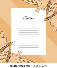 recipe paper with bread poster