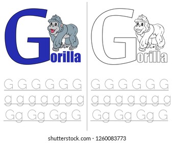 Recipe for preschoolers. Training.  Learning to write letters. For children and their parents. Illustrated English alphabet. Vector illustration. Letters. ABC.