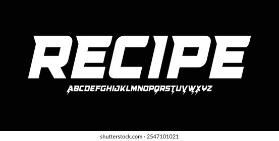 Recipe, Sport Modern Future bold Alphabet Font. Typography urban style fonts for technology, digital, movie logo bold style. vector illustration
