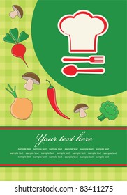 recipe sticker. vector illustration