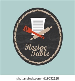 Recipe table template vector