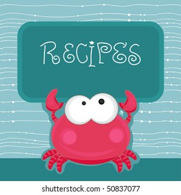 recipe template with funny crab