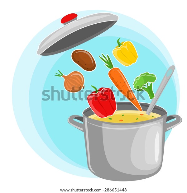 Recipe Vegetarian Vegetable Soup Illustration Useful Stock Vector ...