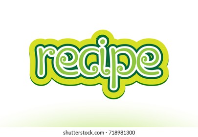 recipe word or text logo badge on a white background