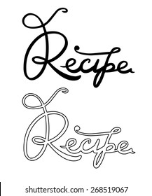 Recipe word, vector illustration