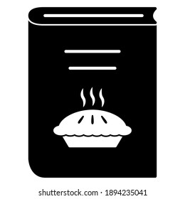 Recipes book icon in trendy silhouette style design. Vector illustration isolated on white background.