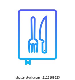 Diseño de iconos de gradiente de línea I del libro de recetas