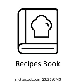 Recipes Book Vector outline Icon Design illustration. Food and drinks Symbol on White background EPS 10 File