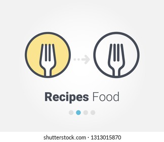 recipes foods vector icon