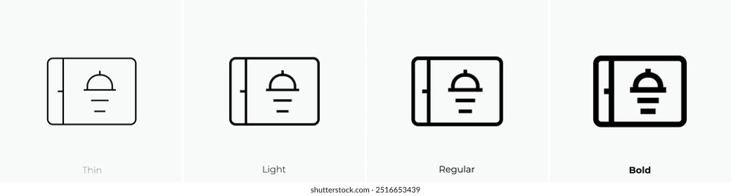 recipes icon. Thin, Light Regular And Bold style design isolated on white background