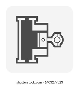 Reciprocating compressor or piston compressor vector icon. For compression liquid or gas at high pressure. Use in air conditioning HVAC system, oil refinery, gas pipeline, natural gas processing plant