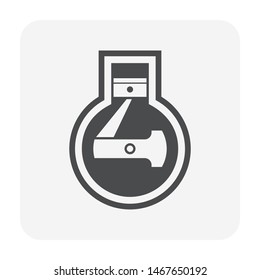 Reciprocating compressor or piston compressor vector icon. For compression liquid or gas at high pressure. Use in air conditioning HVAC system, oil refinery, gas pipeline, natural gas processing plant