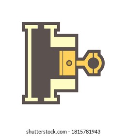Reciprocating compressor or piston compressor vector icon. For compression liquid or gas at high pressure. Use in air conditioning HVAC system, oil refinery, gas pipeline, natural gas processing plant