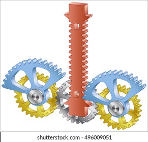 Reciprocating mechanism with segmented gears
