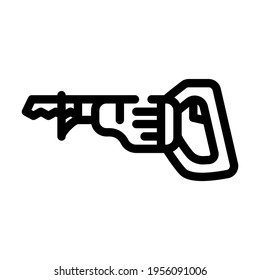 reciprocating saw tool line icon vector. reciprocating saw tool sign. isolated contour symbol black illustration