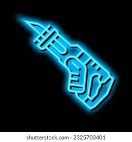 reciprocating saw tool neon light sign vector. reciprocating saw tool illustration