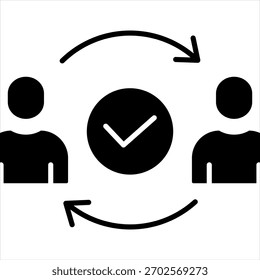 Reciprocity Glyph Icon Illustration Vector