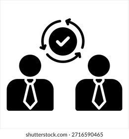 Reciprocity Glyph Icon Vector Illustration