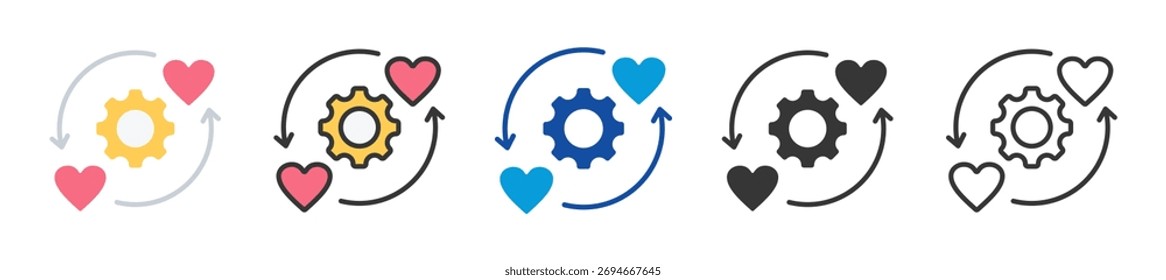 Conjunto de iconos de reciprocidad Estilo múltiple Varias colecciones