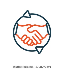 reciprocity icons outline and Flat Style,transparent background