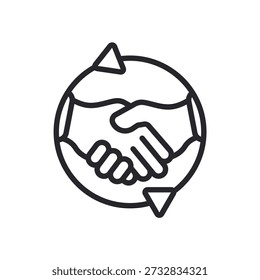 reciprocity icons outline and Flat Style,transparent background