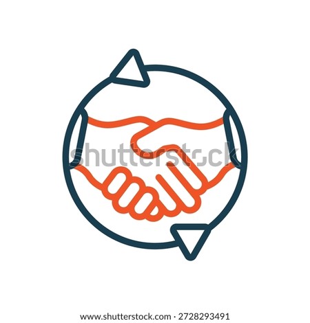 reciprocity icons outline and Flat Style,transparent background
