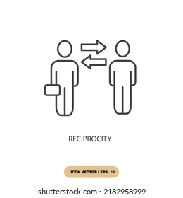 reciprocity icons  symbol vector elements for infographic web