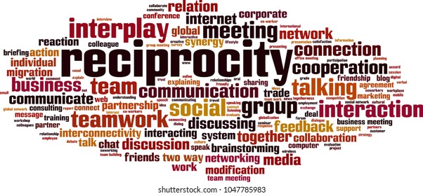 Reciprocity word cloud concept. Vector illustration
