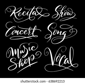 Recital and concert typography. Good use for logotype, symbol, cover label, product, brand, poster title or any graphic design you want. Easy to use or change color 