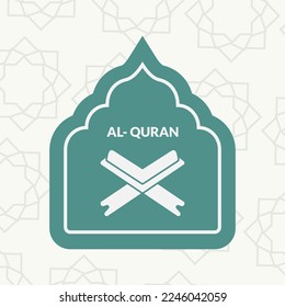 Reciting al quran icon vector illustration