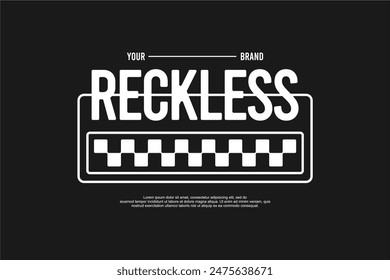 reckless streetwear urban fashion template for printing