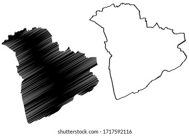 Recklinghausen City (Federal Republic of Germany, North Rhine-Westphalia) map vector illustration, scribble sketch City of Recklinghausen map