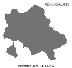 Recklinghausen grey county map of North Rhine-Westphalia DE