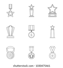 Reckoning icons set. Outline set of 9 reckoning vector icons for web isolated on white background