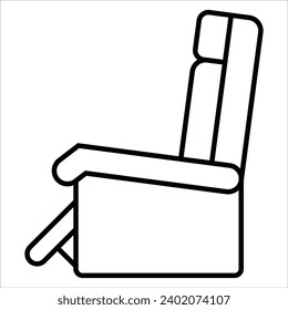 Recliner, Basic Furniture icon in thin line style