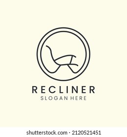 recliner furniture line art minimalist emblem icon logo vector illustration template design