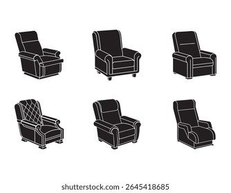 recliner icon silhouette vector illustration