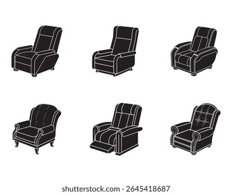 reclinar ícone silhueta vetor ilustração