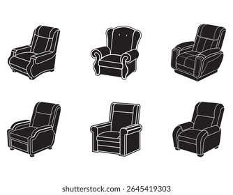 reclinar ícone silhueta vetor ilustração