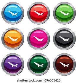 Recliner set icon isolated on white. 9 icon collection vector illustration