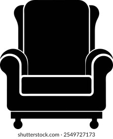 Recliner silhouette isolated on white background. Armchair sign vector illustration design