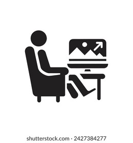 Reclining Chair Icon, Waiting room icon
