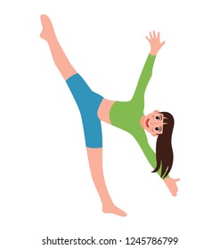 Reclining leg flat icon design, athletic concept