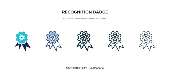 recognition badge icon in different style vector illustration. two colored and black recognition badge vector icons designed in filled, outline, line and stroke style can be used for web, mobile, ui