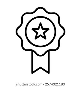 Recognition Badge icon line vector illustration