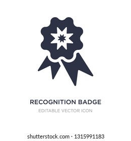 recognition badge icon on white background. Simple element illustration from Gaming concept. recognition badge icon symbol design.