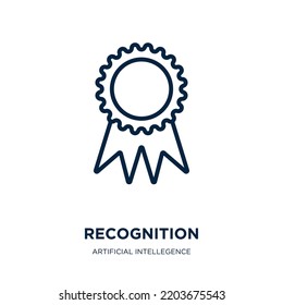 recognition icon from artificial intellegence and future technology collection. Thin linear recognition, technology, achievement outline icon isolated on white background. Line vector recognition 
