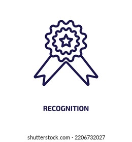 recognition icon from artificial intellegence and future technology collection. Thin linear recognition, business, technology outline icon isolated on white background. Line vector recognition sign, 