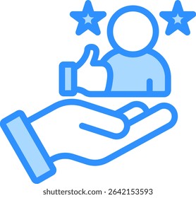 Recognition Icon Blue Color Vector Illustration