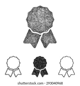 Recognition icon design set - sketch line art